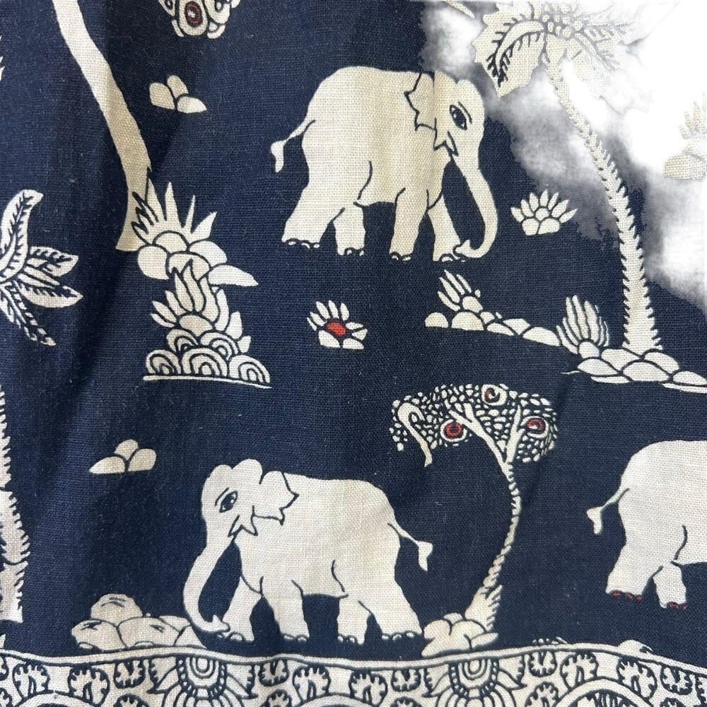 Loft linen blend Elephant Print Skirt mp - Picture 7 of 16